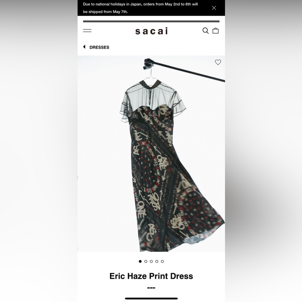 🎁SOLD!🚚 Sacai Eric Haze Dress NWT Size 3